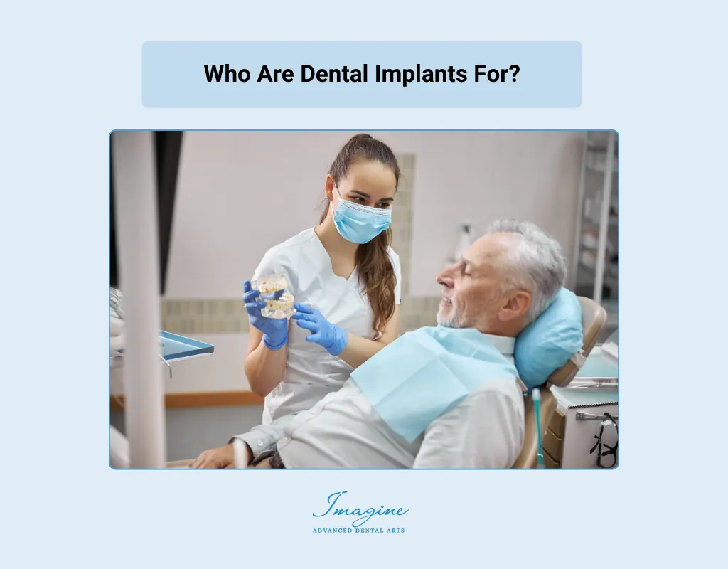 Patient smiling after dental implant treatment