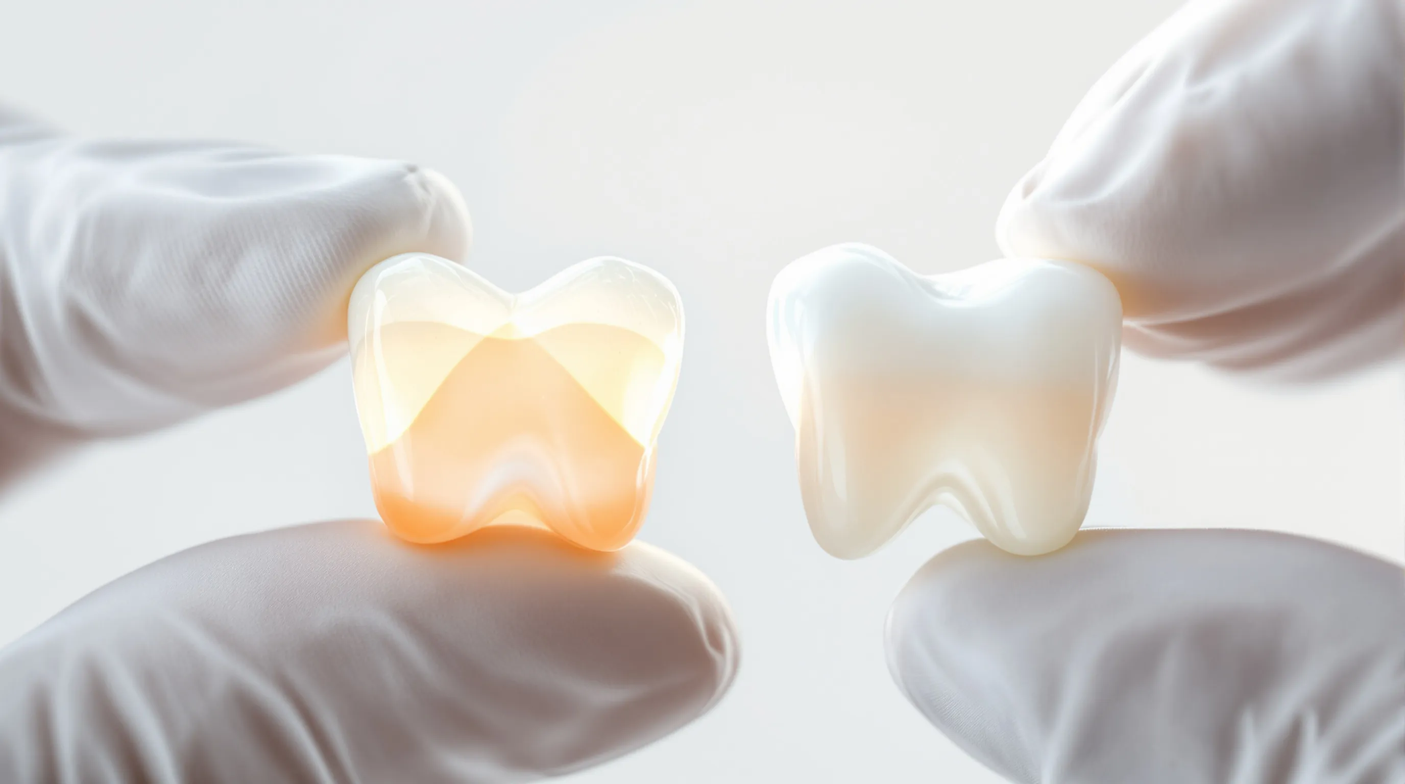 Layered porcelain crown versus monolithic zirconia crown translucency comparison