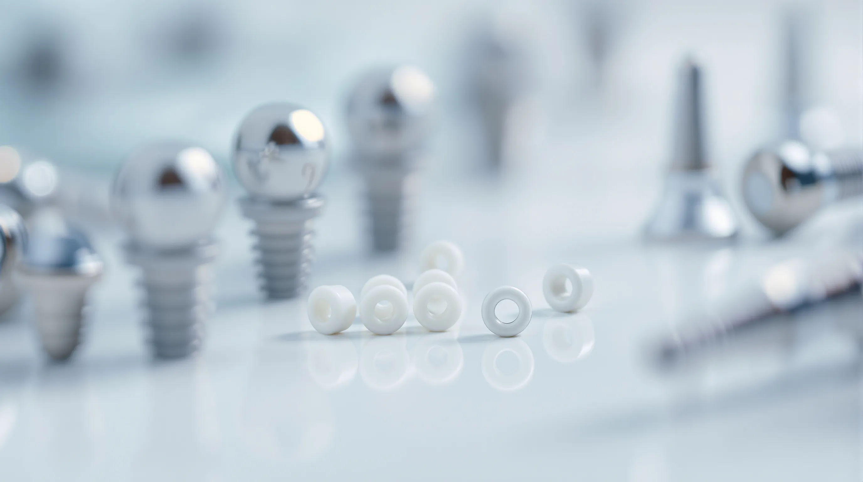 Mini dental implant nylon retention inserts - the small components that create the snap and wear out first on snap-in dentures