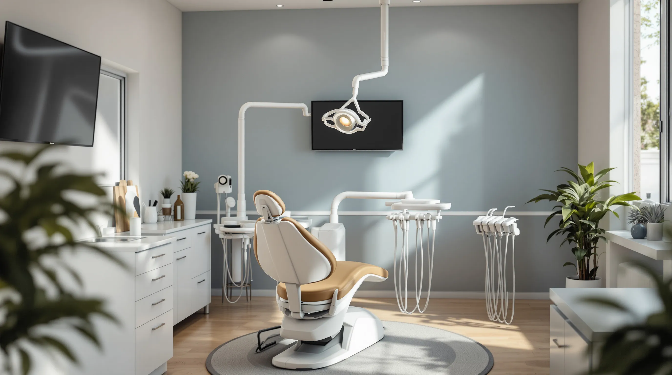 Dentist reviewing 3D CT scan with patient at Imagine Advanced Dental Arts in Lawrenceville NJ